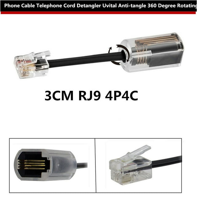 Phone Cord Anti Telephone Cable 360 Degree Rotating Landline Swivel Cord