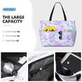 thumbnail image 2 of Wukai Rainbow Scales Print Zipper Bag,large Beach Tote Bag,Waterproof Sandproof Bag,Grocery and Picnic Tote Travel Bag, 2 of 5