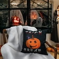 thumbnail image 5 of Halloween Pillow Covers Set of 4 18x18 Linens Cotton Witches Striped Grimace Ghost Black Orange Pumpkin Trick or Treat Cute Decor Outdoor Farmhouse Cushion Accents Holiday Case Sofa Couch, 5 of 5