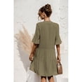 thumbnail image 3 of Summer Dresses for Women Short Sleeve V Neck Ruffles Mini Dress Casual Boho Beach Holiday Sundress, 3 of 7