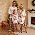 thumbnail image 2 of Nibbcoa Family Matching Pajamas Sets Long Sleeve Reindeer Printed Tops Plaid Pants, 2 of 9