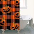 thumbnail image 4 of Checkered Pumpkin Halloween Pattern Shower Curtain 36"x72" ,Bathroom Decorative Shower Curtains Set with 12 Hooks,Modern Waterproof Washable Shower Curtain, 4 of 6