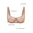 thumbnail image 2 of Women's Unlined Balconette Mesh Bra Sheer See Through Underwire Bras Plus Size, 2 of 5