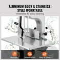 thumbnail image 2 of KFFKFF Electric Meat Cutter, 1800W Vertical Stainless Design, 19.1"x15" Surface, Up to 7.09" Slice Thickness, Comes with 5 Blades for Frozen Meat, Pork, Beef, Ribs Processing, 2 of 9