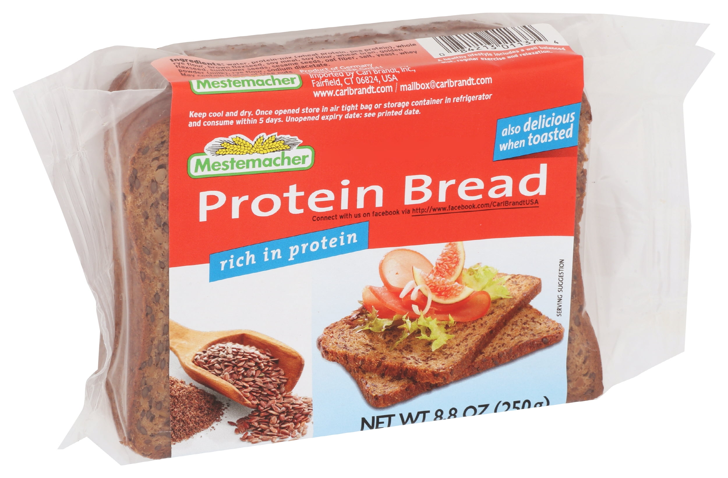 Pack of 9, Mestemacher Protein Bread, 8.8 oz