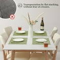 thumbnail image 6 of Pea Green Placemats Set of 6 - Heat Resistant Non-Slip Place mats for Dining Table, Washable Durable PVC Vinyl Woven Table Mats（Pea Green, 6）, 6 of 6