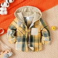 thumbnail image 2 of UngA Boys Flannel Boys Flannel Shirts Button Down Long Sleeve Plaid Shirt Family Matching Outfits Yellow,6-9 Months, 2 of 2