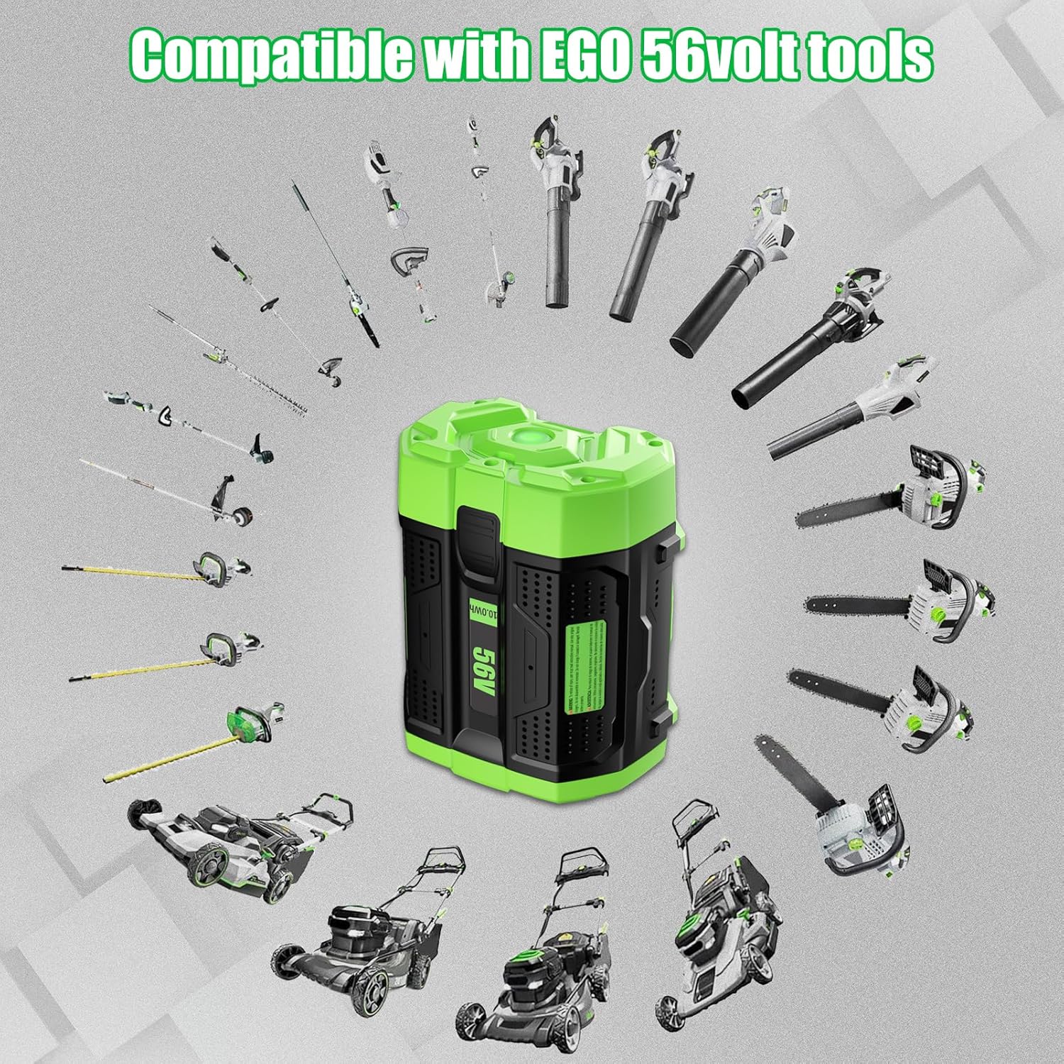 56V 10.0Ah Replacement for EGO Battery BA2800 BA4200T BA4200 BA1400 BA2800T BA5600T for EGO 56V CS1604 CS1804 CS1403 HT2400 LB6504 LB5804 LB6500 LB4800 PH1400 Power Tools