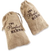 Set of 12 The Perfect Blend Coffee Favor Kit, Rustic Burlap