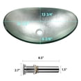 thumbnail image 6 of 21" x 13" Tempered Green Basin Oval Above Counter Vessel Bathroom Sink/Lavatory Vanity Bowl Basin, 6 of 10