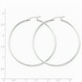 thumbnail image 2 of Sterling Silver 2mm Round Hoop Earrings - 4.3 Grams - Measures 57x55mm Wide 2mm Thick, 2 of 2