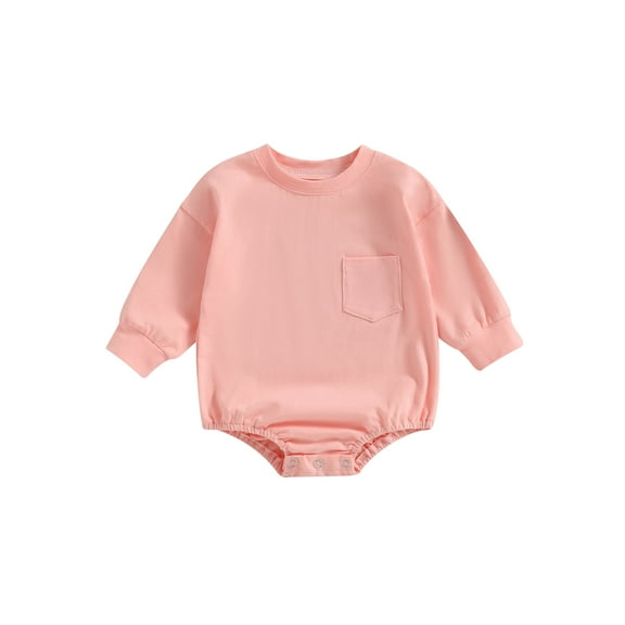 Bagilaanoe Newborn Baby Girl Boy Rompers Solid Color Print Long Sleeve Bodysuits 3M 6M 12M 18M Casual One Piece Short Jumpsuit
