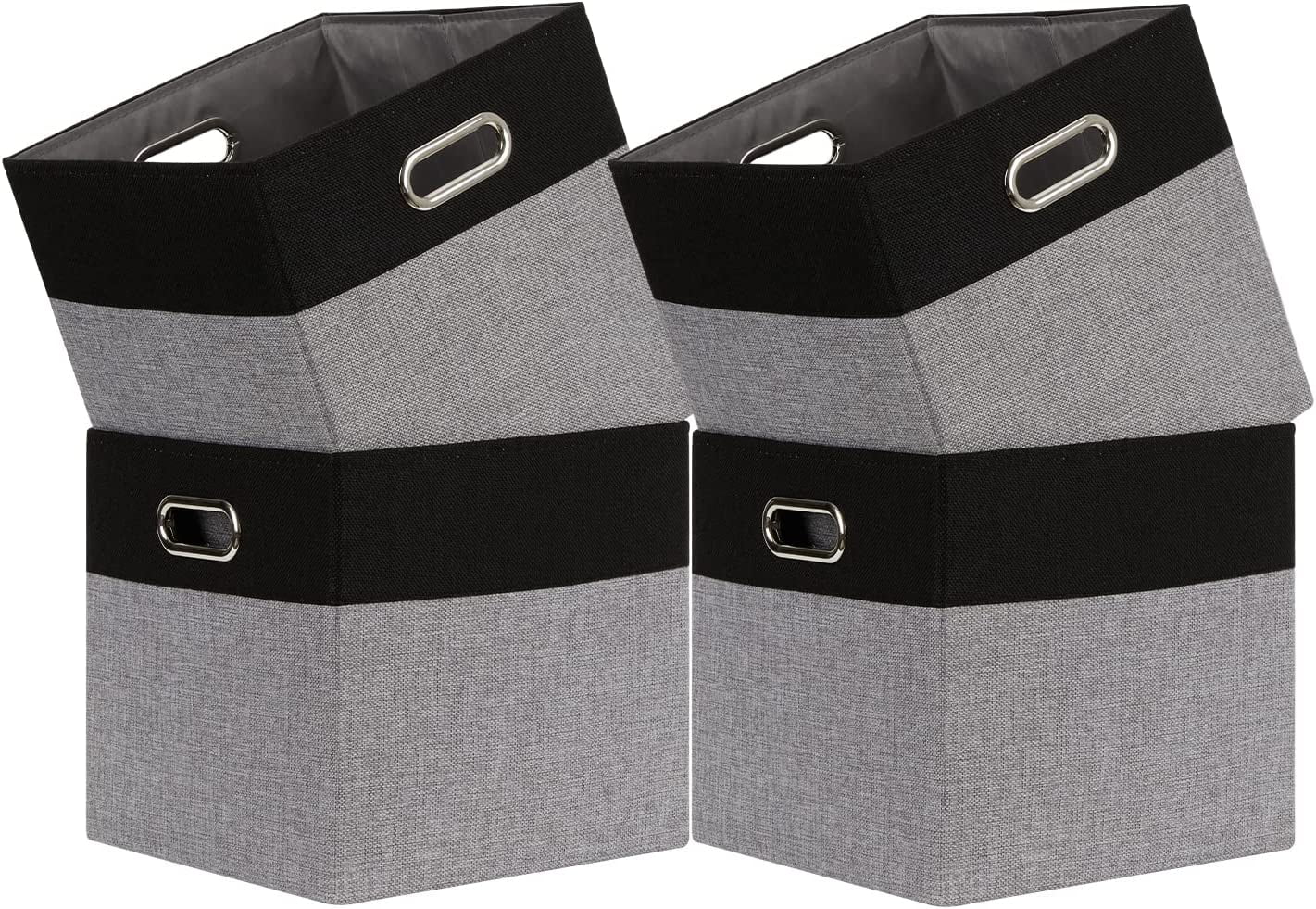 Fabric Storage Cube Bins, Set of 4, 13 Inch Closet Organizer Cube for