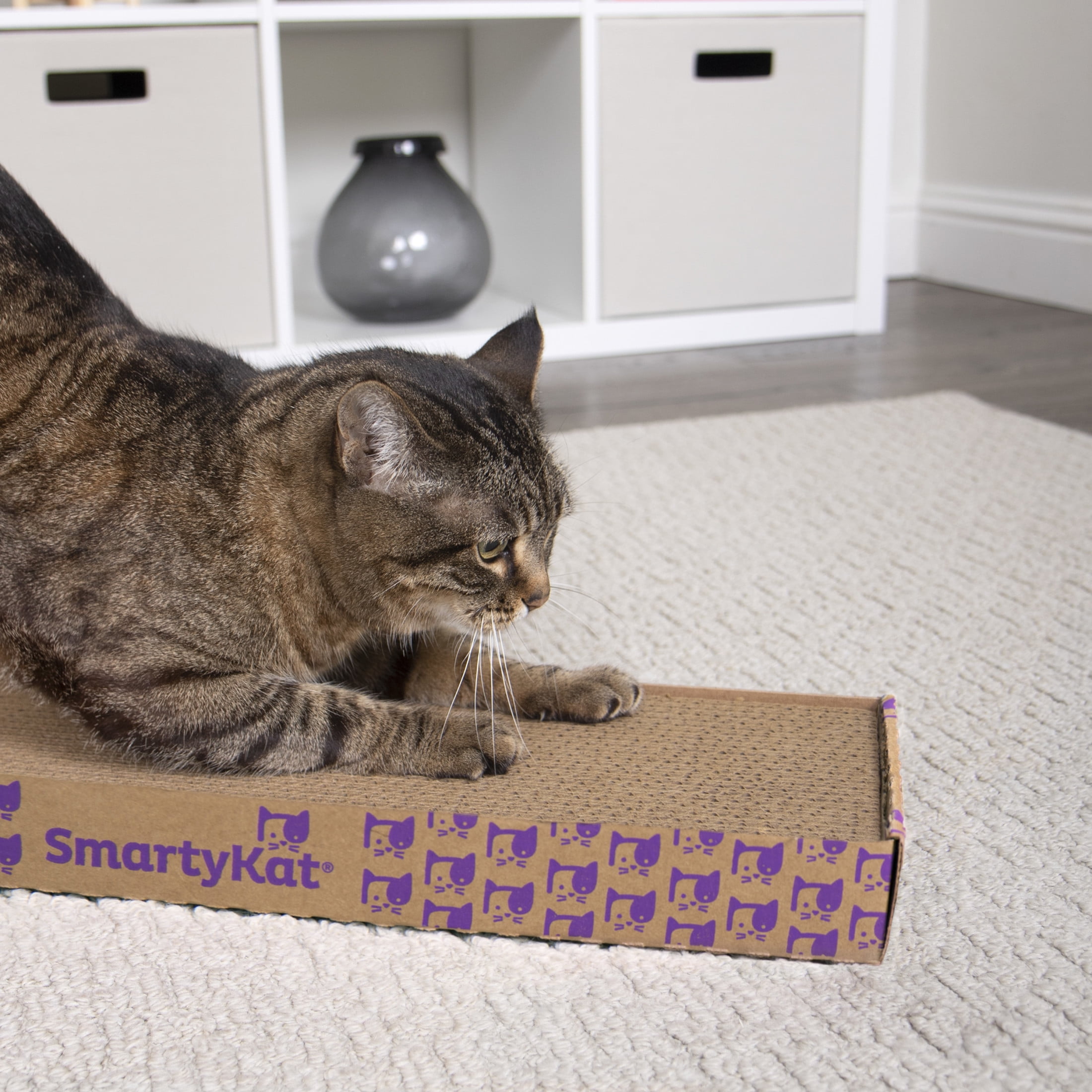 (3 pack) SmartyKat Super Scratcher Reversible Catnip Infused Corrugated Cardboard Cat Scratching Floor Pad