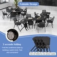 thumbnail image 7 of 6PCS Folding Sector-shaped Conference Table with Wheels dia 70.9in Black, Foldable Mobile Training Tables for Office Classroom (HSSX ), 7 of 7