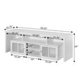 thumbnail image 4 of Lexington 60 inch TV Stand with Storage Cabinets and Shelves, White, 4 of 5