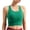 Army Green, variant on Womens Crop Tops Crew Neck Wide Straps Ribbed Fabric Built in Pads Cropped Length Stretchy Breathable Slim Fit Tank Tops