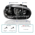 thumbnail image 3 of Spec-D Tuning Black Projector Headlights w/ LED Strip Compatible with 1999-2006 VW MK4 Golf Golf GTI , Left + Right Pair Headlamps Assembly, 3 of 7