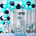 thumbnail image 2 of One Cool Dude 1st Birthday Decorations, Black Teal Blue Baby Boy First Birthday Balloon Garland Kit - Cool Sunglasses Cake Topper Highchair Banner Stickers, Number 1 Balloon for Little Man, 2 of 5