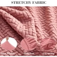 thumbnail image 5 of Magic Sofa Covers Couch Covers 2024 New Couch Cushion Covers Universal Sofa Covers Washable Stretch Slipcovers for Sectional Sofa (Texture Pink, 3 Seats + Chaise Cover), 5 of 9