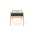 thumbnail image 4 of Pemberly Row Waiting Reception 2 Seat Bench Wood Frame in Blue, 4 of 5
