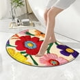 thumbnail image 6 of Seyotauo 24x16 Inch Bohemian Flower Half Round Doormat Boho Floral Washable Semi Circle Area Rug Non Slip Absorbent Half Moon Rug for Indoor Outdoor Bathroom Kitchen Patio Fireplace Hearth Floor Mat, 6 of 6
