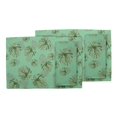thumbnail image 3 of S4Sassy Green Monstera Leaves Washable Printed Dining Reversible Tablemats With Napkins Set, 3 of 3