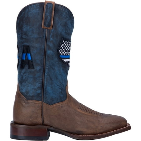 Dan Post Boots Mens Thin Blue Line Square Toe Cowboy Mid Calf Boots
