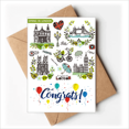 thumbnail image 1 of Spring Big Ben Londres Inglaterra Graffiti Sobre de la Carta de felicitación de la tarjeta de matrimonio, 1 of 4