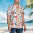 thumbnail image 5 of Xecao Floral Ditsy print Hawaiian shirt - a stylish short-sleeve button-down for men, perfect for casual beach and tropical outings., 5 of 9