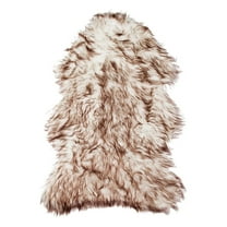 Luxe Gordon Faux Sheepskin Rug 2x3 Gradient Chocolate 1 Piece