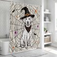 thumbnail image 6 of Halloween Bathroom Shower Curtains with 12 Hooks Polyester Waterproof Shower Curtain for Stalls and Bathtubs Farmhouse Scary Cute Dog Hats Star Web Decorative Bathroom Privacy Curtain 66x72 Inches, 6 of 9