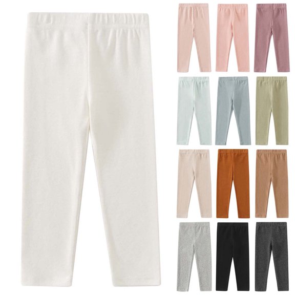 Toddler Pants Baby Toddler Boys Girls Solid Elastic Waist Sweatpants Warm Pull On Khaki 6-7 Years
