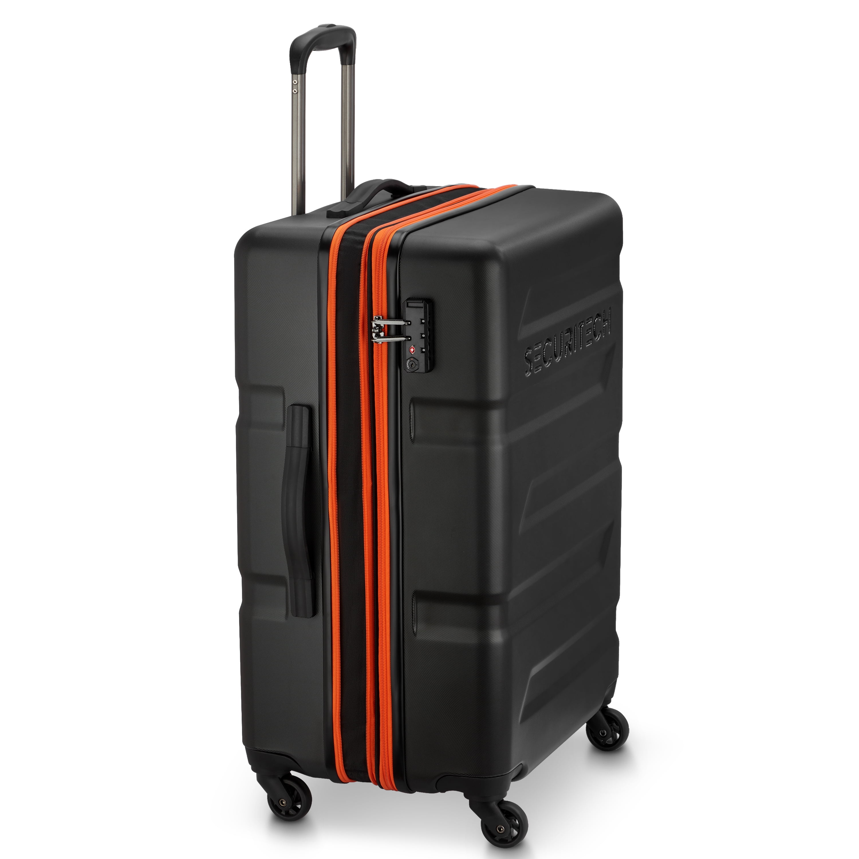 Securitech by Delsey, Slash 24" Checked Expandable Spinner Luggage, Black
