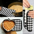 thumbnail image 5 of Yayeee Oven Mitts and Pot Holder Set of 2 Heat Resistant Kitchen Gloves Baking Hot Pad, Black and White Geometric, 5 of 5