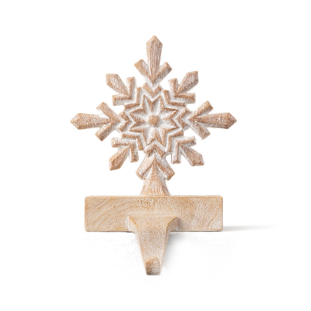 Sullivans Snowflake Stocking Holder 9"H Brown