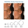 thumbnail image 4 of Pendientes de aro grandes de acero inoxidable para mujer, modernos, 60 mm, pendientes redondos hipoalergénicos, 4 of 9