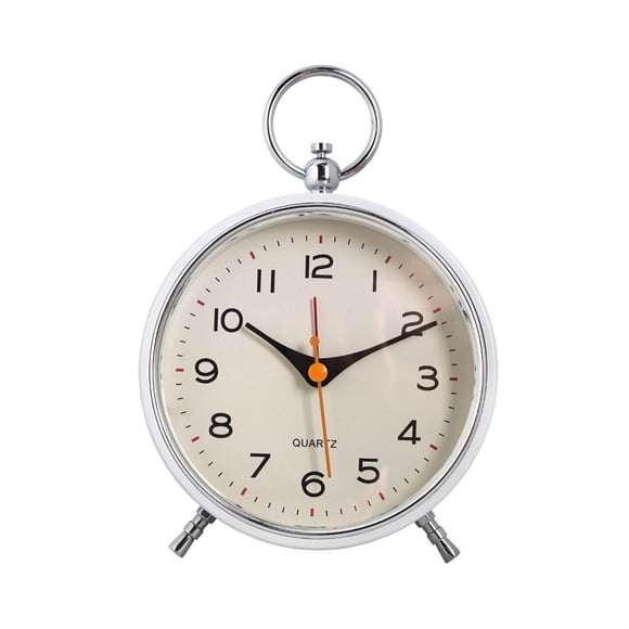 Reloj despertador Retro Advancent esfera redonda silencioso Vintage Decoración del hogar Blanco