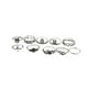 thumbnail image 1 of Conjunto de Anillos de Aleación Midi 10pcs Hugo Plata Anillo, 1 of 4