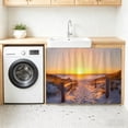 thumbnail image 3 of Summer Beach Cabinet Curtain 28"Wx35"L, Dustproof Under Sink Skirt with Self Adhesive Tape, Sunset Nautical Ocean Sea Cabinet Curtain Cover for Bathroom Vanity, Kitchen Sink, Laundry Room, 3 of 9