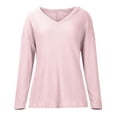 thumbnail image 4 of Annhoo Womens Fall Tops Casual Long Sleeve V Neck Knitted Sweater Blouses Lightweight Loose Soft Pullover Shirts, 4 of 5
