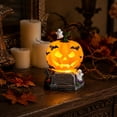 thumbnail image 5 of Hovilon Halloween Pumpkin Table Lamp, Handcrafted Resin Gothic Night Light for Bedroom Desk Bar, Spooky Warm LED Ambient Lighting Fixture, Vintage Fall Holiday Home Decor Accent Gift for Party, 5 of 7