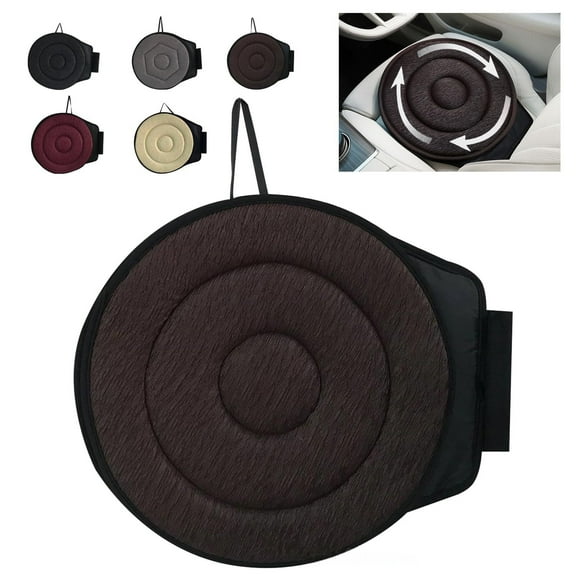 360 Rotating Seat Cushion for Car,Swivel Car Seat for Car for Elderly Support, Non Slip, Memory Foam, Ergonomic Design (Black)