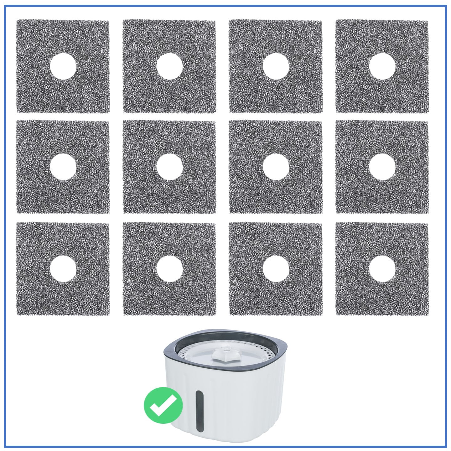 TRIXIE Replacement Pre-Filter to Remove Debris for TRIXIE Flower Drinking Fountain, 12 Pcs
