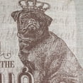 thumbnail image 4 of Jordan Manufacturing 18" x 18" Dark Taupe Royal Pug Novelty Square Reversible Decorative Throw Pillow with Welt, 4 of 5