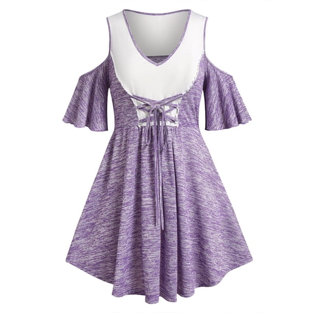 Talla grande de talla de tinte de cordones de encaje abierto. Rosegal Camisetas tallas grandes