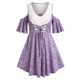 thumbnail image 1 of Talla grande de talla de tinte de cordones de encaje abierto. Rosegal Camisetas tallas grandes, 1 of 5
