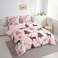 thumbnail image 3 of Manfei Girly Pink Tree Twin Bedding Sets 7-Piece, Christmas Deer Snowflake Bedding Comforter Set, Teen Boy Girl Kid Reversible Sheet Sets, Lightweight Room Decor, 3 of 7
