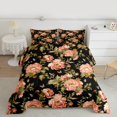 thumbnail image 2 of Homewish Retro Floral Full Size Comforter Sets,Natural Plant Bedding Comforter Set,Pink Black Bedding Sets For Kids,Ultra Soft Home Decor Reversible,3 Pieces, 2 of 8