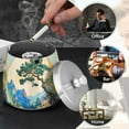 thumbnail image 4 of Yayeee Ashtray with Lid for Cigarette Smokeless Stainless Steel Home Ash Holder, Large Pine Tree, 4 of 7